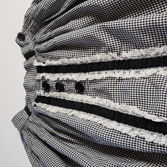 Vintage Handmade Mid 1900's Crinoline lined gingham skirt Jr 23 in waist - XS - Picture 7 of 7